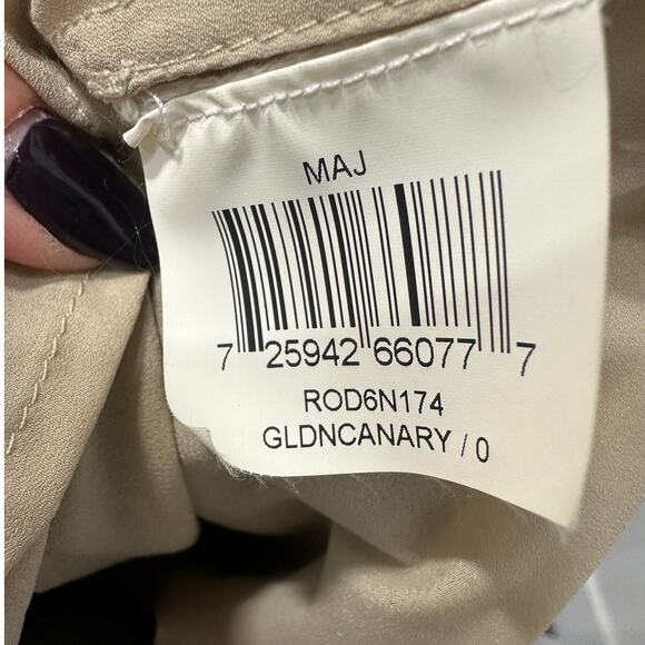 BCBGMAXAZRIA Silk Blend Printed Rhinestone Accent Halter Maxi Dress Green Size 0 - Picture 8 of 8